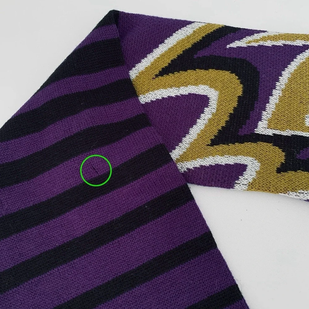 Baltimore Ravens Scarf Knit Fringe Purple Black‎ NFL Football Fans Warm Winter